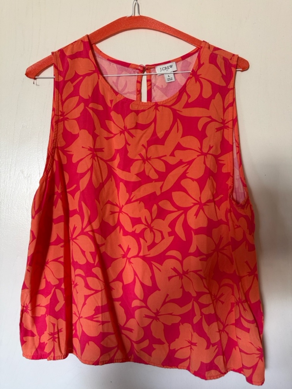 J. Crew Pink and Orange Floral Sleeveless Camisole Top
